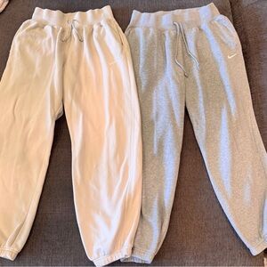 Nike Women's Cream and Gray Joggers